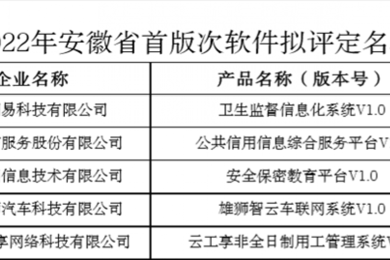 【云圖頭條】喜訊！云圖信息一產(chǎn)品被評(píng)定為2022年安徽省首版次軟件